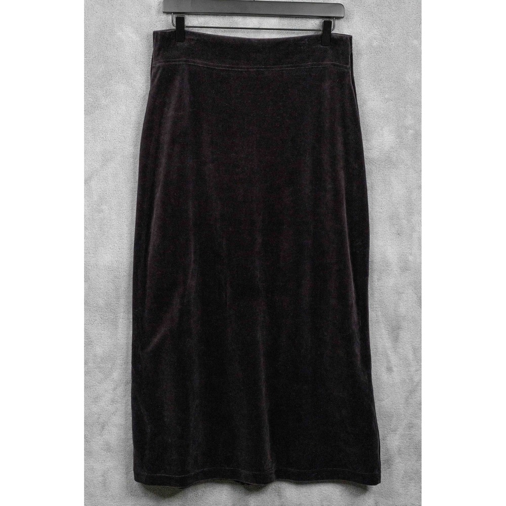 VTG 90s Velour Velvet Maxi Skirt Slit Back Fuzzy Grunge Goth Whimsigoth Sz M
